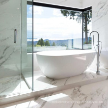 Bolande Mat and glossy full body polished porcelain carrara pure white marble bathroom wall and floor Tile